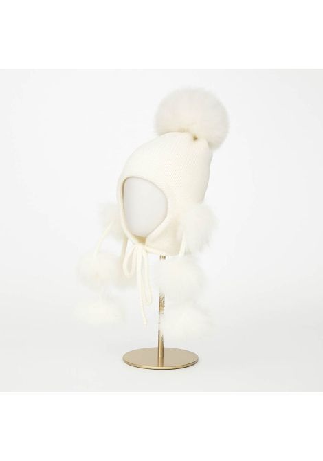 Berretto con pompon REGINA | 50199 02BIANCO